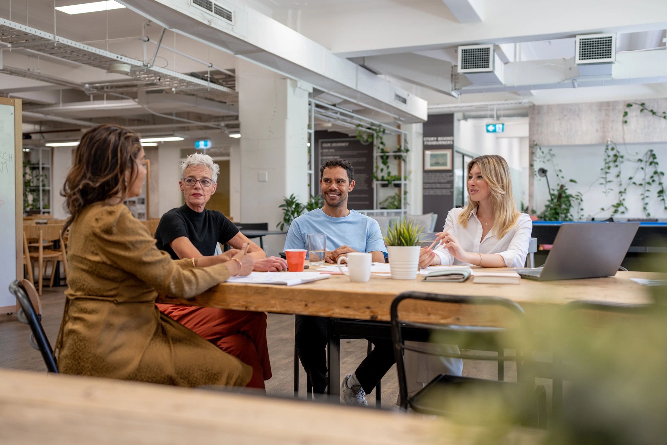 Leadership team member in collaborative discussion